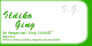 ildiko ging business card